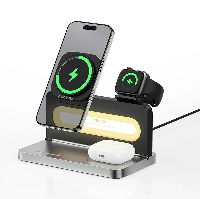 Recci 4 in 1 Wireless Charging 15W Ambient Light RCW-49 - Three