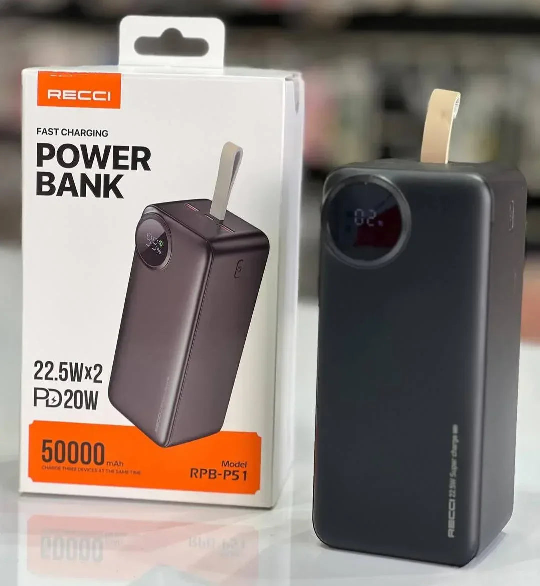 Recci 50000 MAh Power Bank RPB-P51 - Three