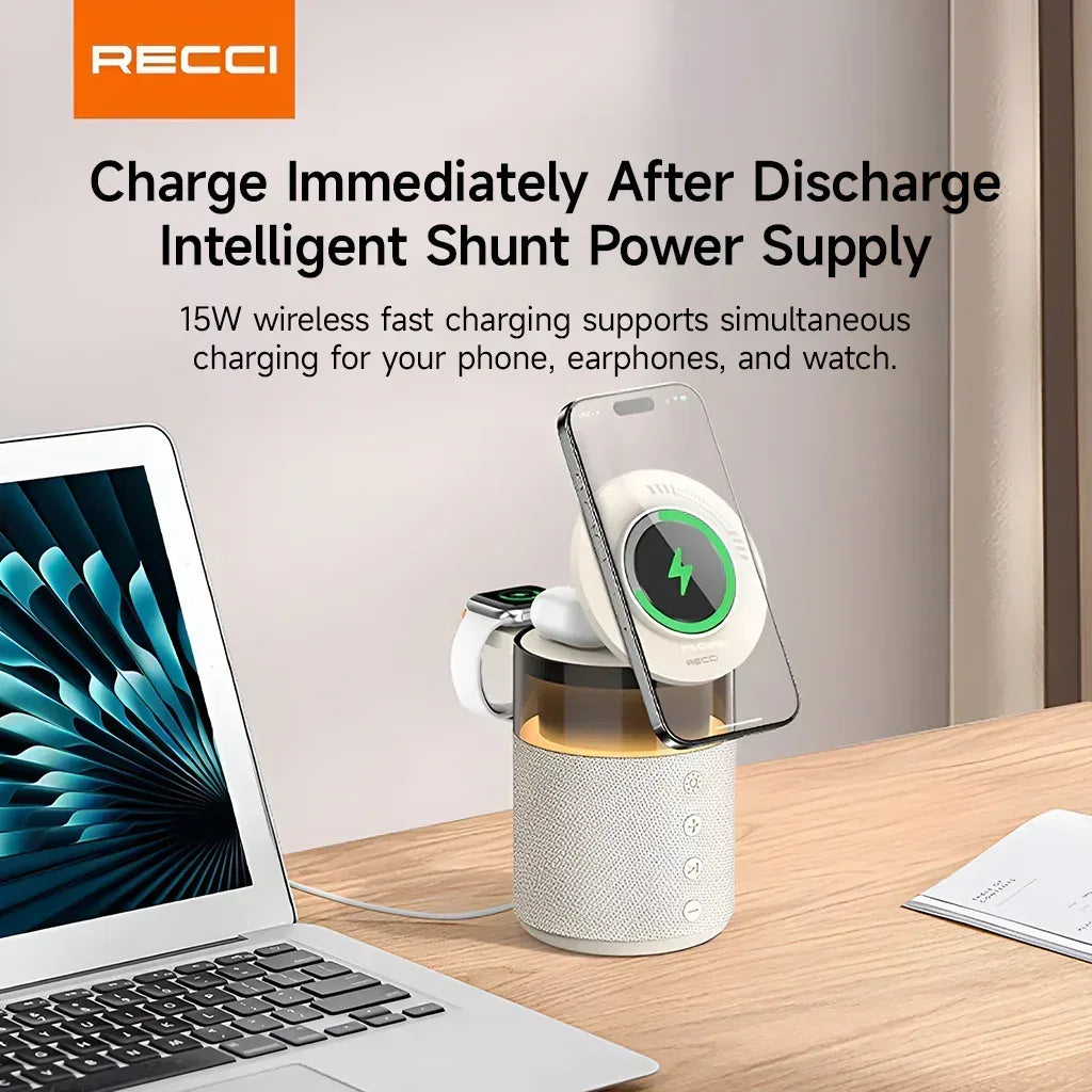 Recci 5 in 1 Charging Wireless Speaker RCW-51 - Three