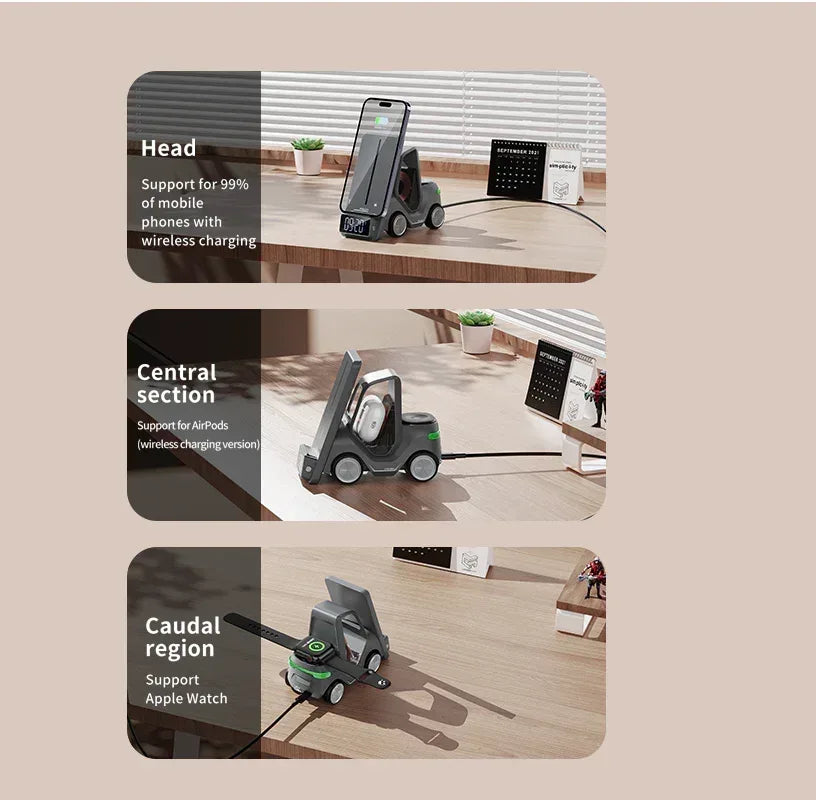 Recci 5 in 1 Cruiser Wireless Charger RCW-37 - Three
