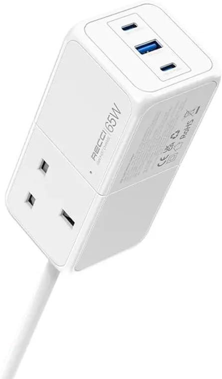 Recci 65W Gan Smart desktop Charger RC48U - Three