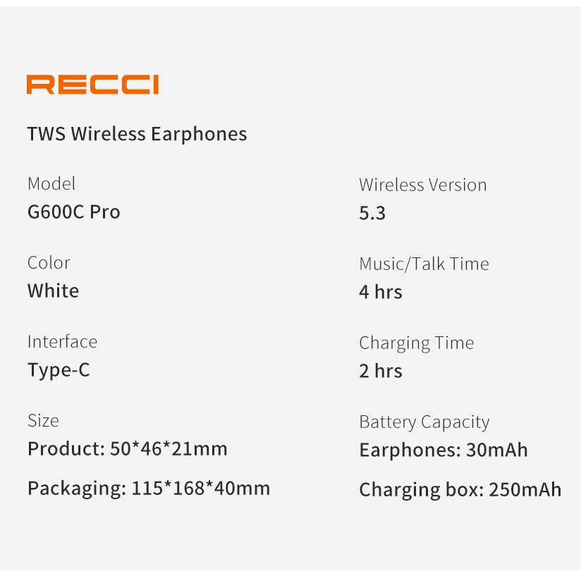Recci Airpods Pro G600c Pro
