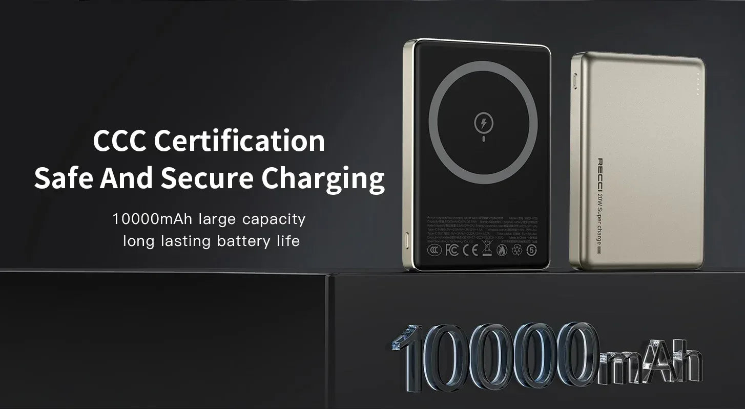 Recci ARMOR 10000mAh Wireless Power Bank RPB-W26 - Three