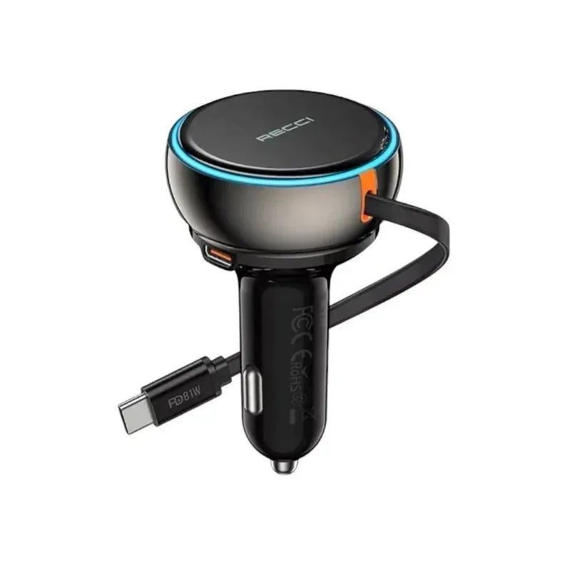 Recci Car Charger 81W PD 45W With Cable RQ10 - Three