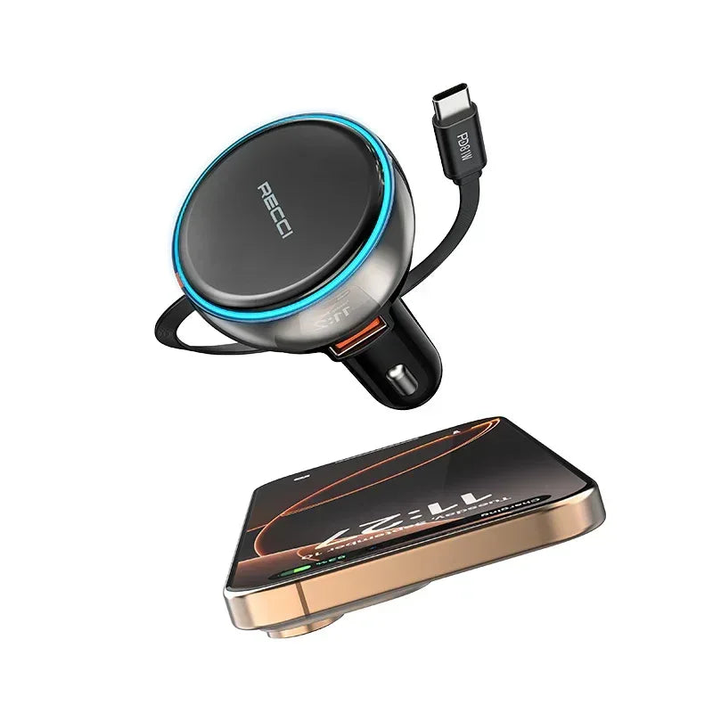 Recci Car Charger 81W PD 45W With Cable RQ10 - Three