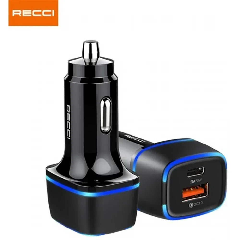 Recci Car Charger Dual Ports Output RQ02 - Three