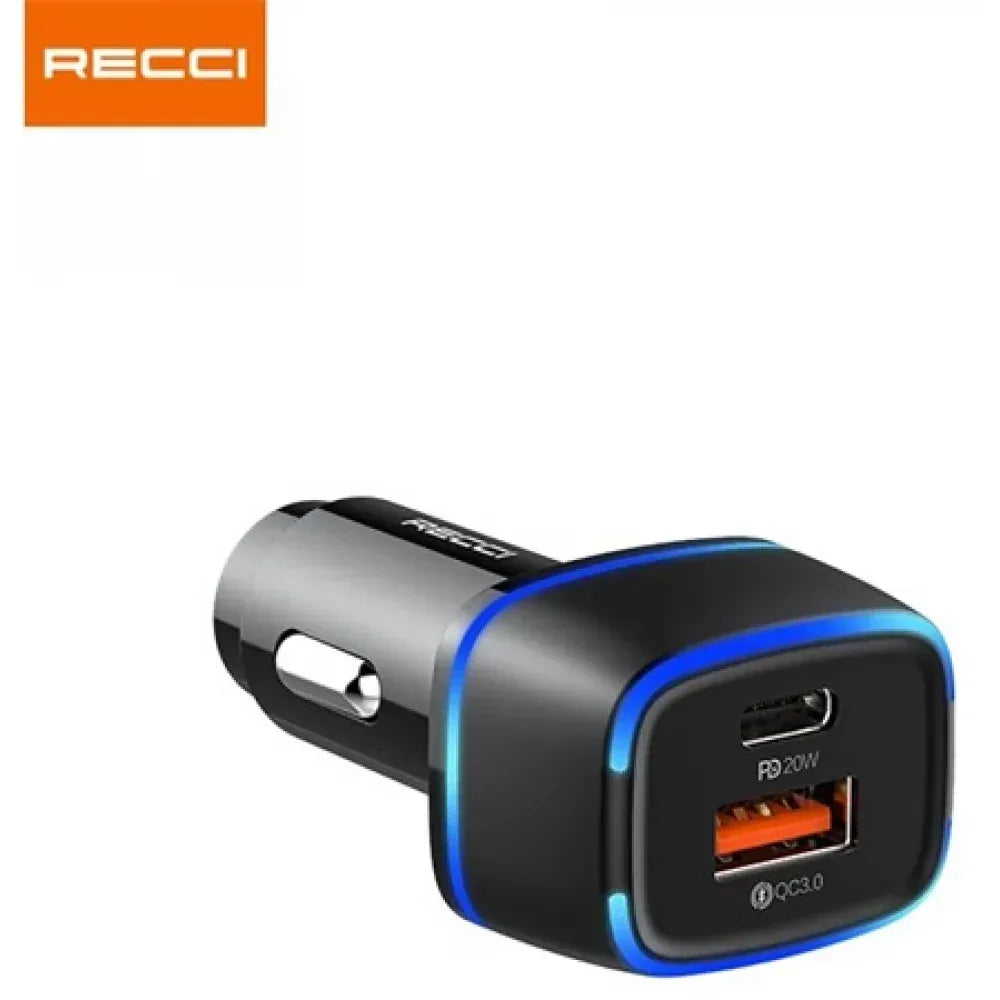 Recci Car Charger Dual Ports Output RQ02 - Three