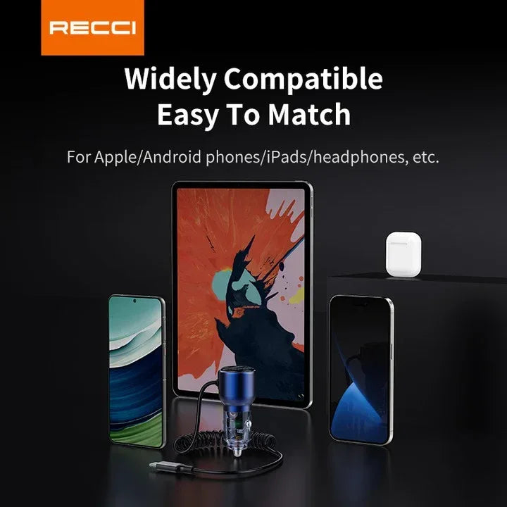 Recci Car Charger Journey PD 65W + 45W RCC-N22 - Three