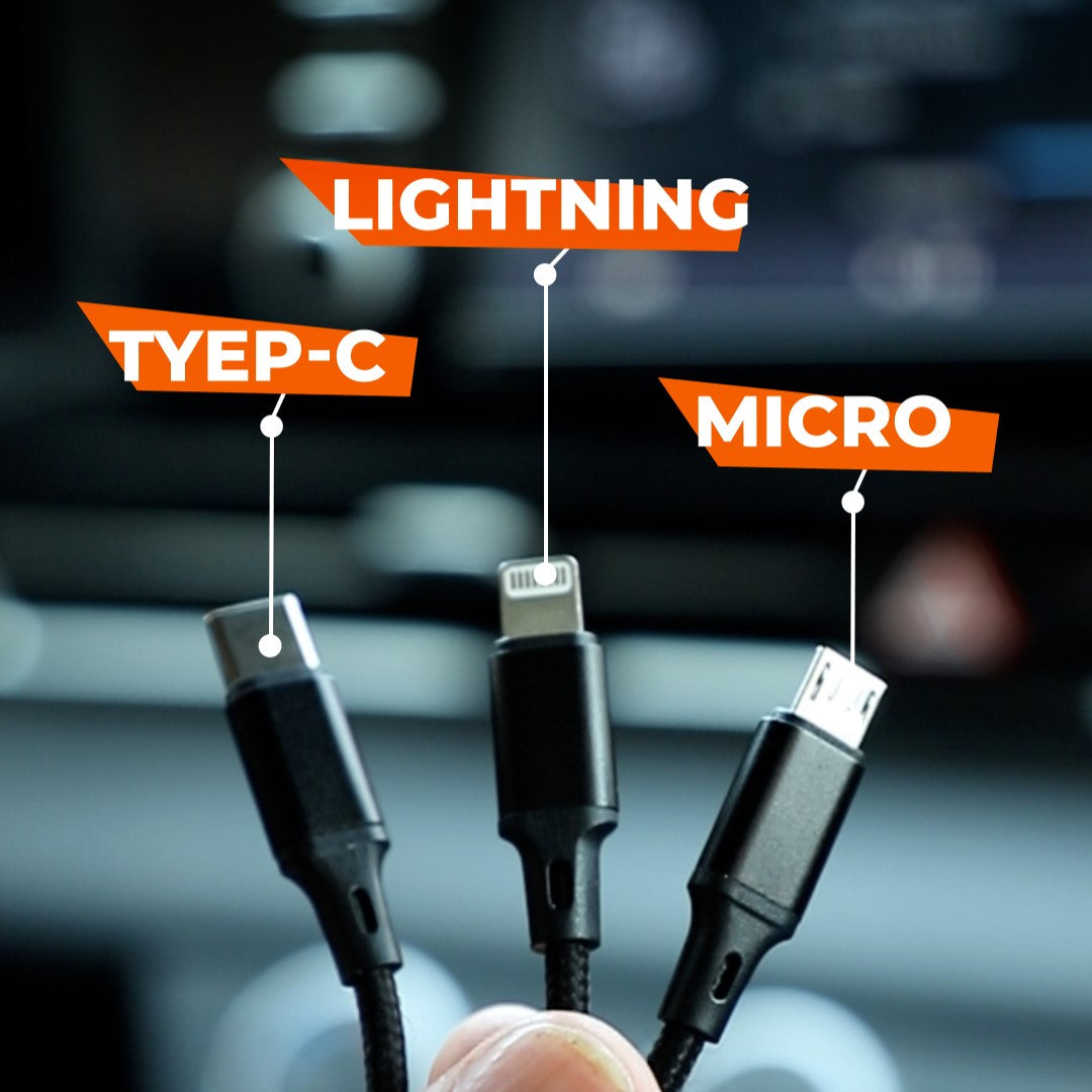 Recci 3 in 1 Cable + Car Charger kit RQ03T