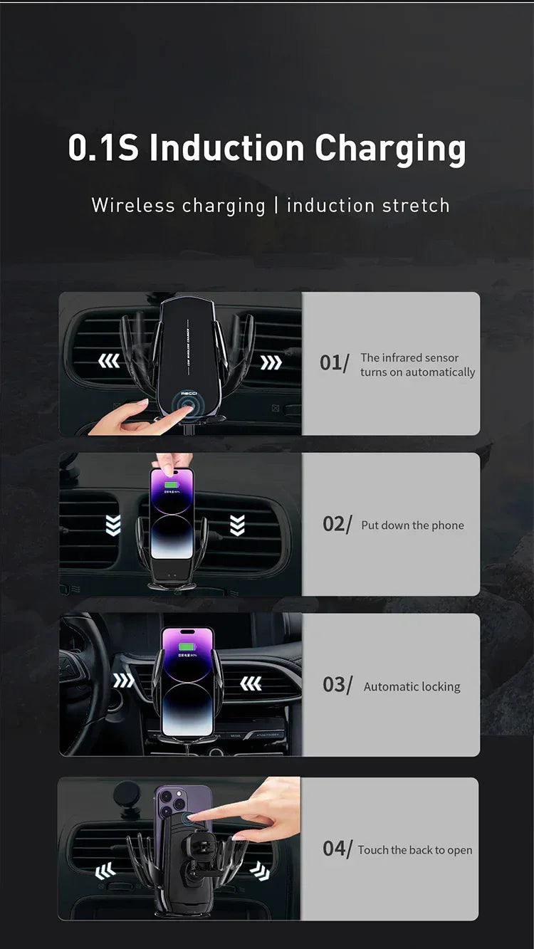 Recci Car Holder and Charger 15W RHO-C27 - Three