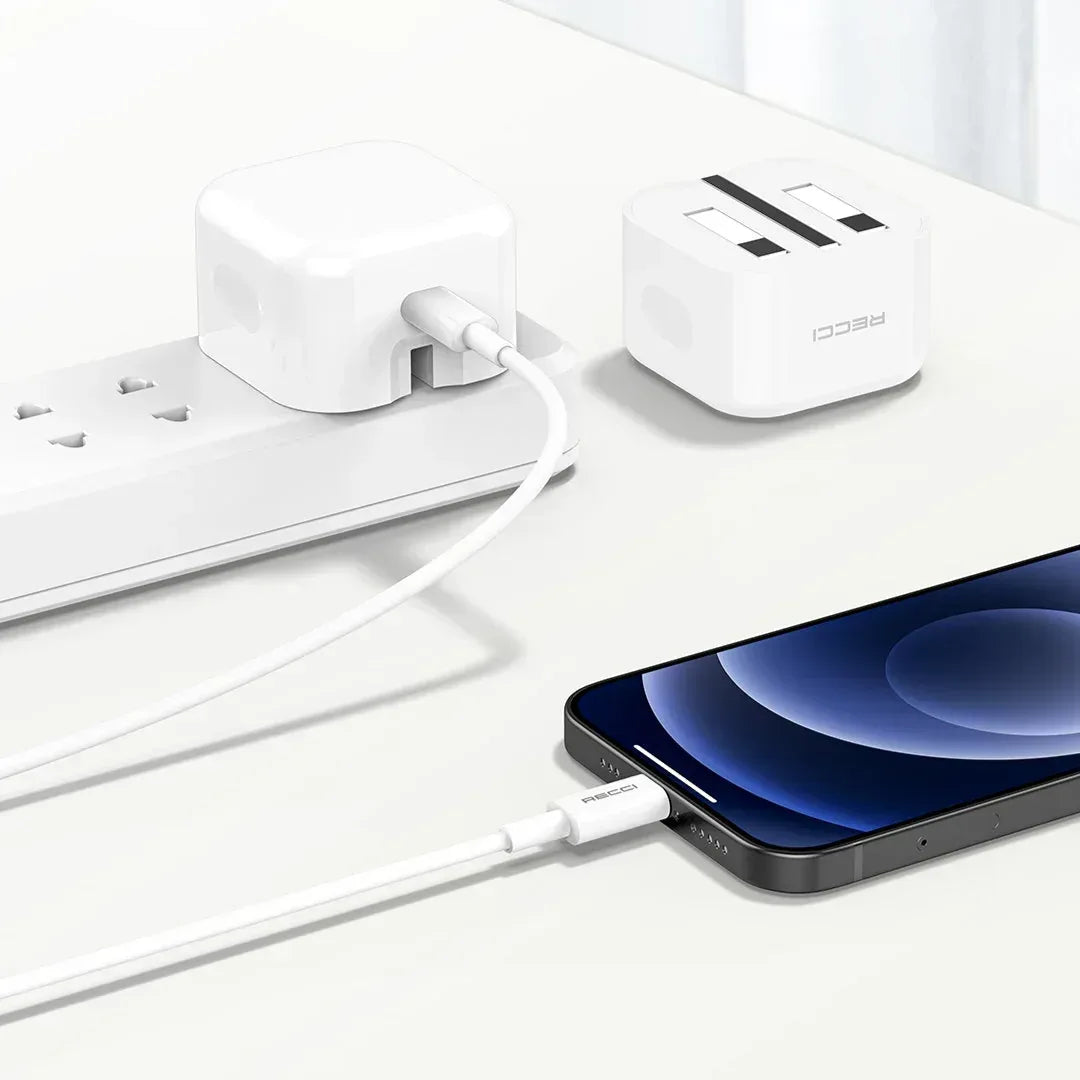 Recci Charger Kits PD20w Fast Charging Rck-03UCL - Three