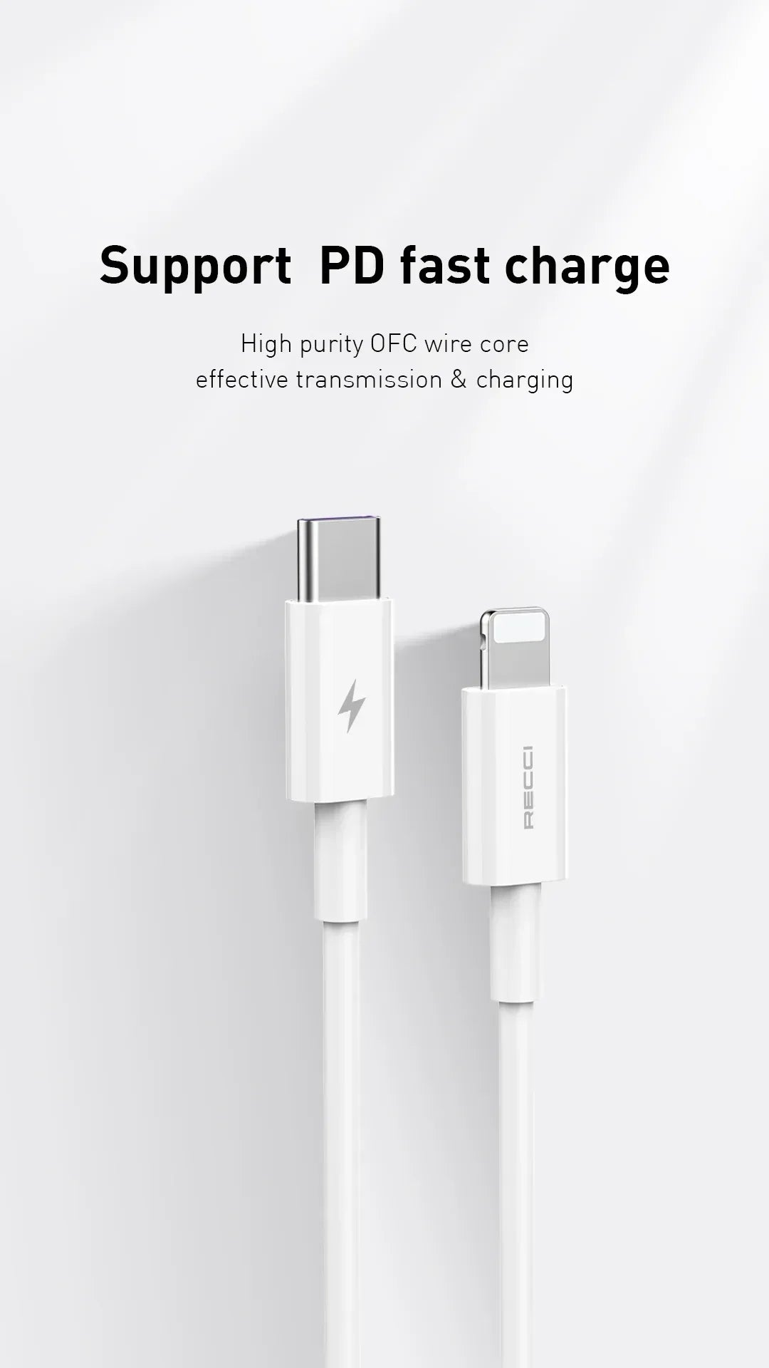 Recci Charger Kits PD20w Fast Charging Rck-03UCL - Three