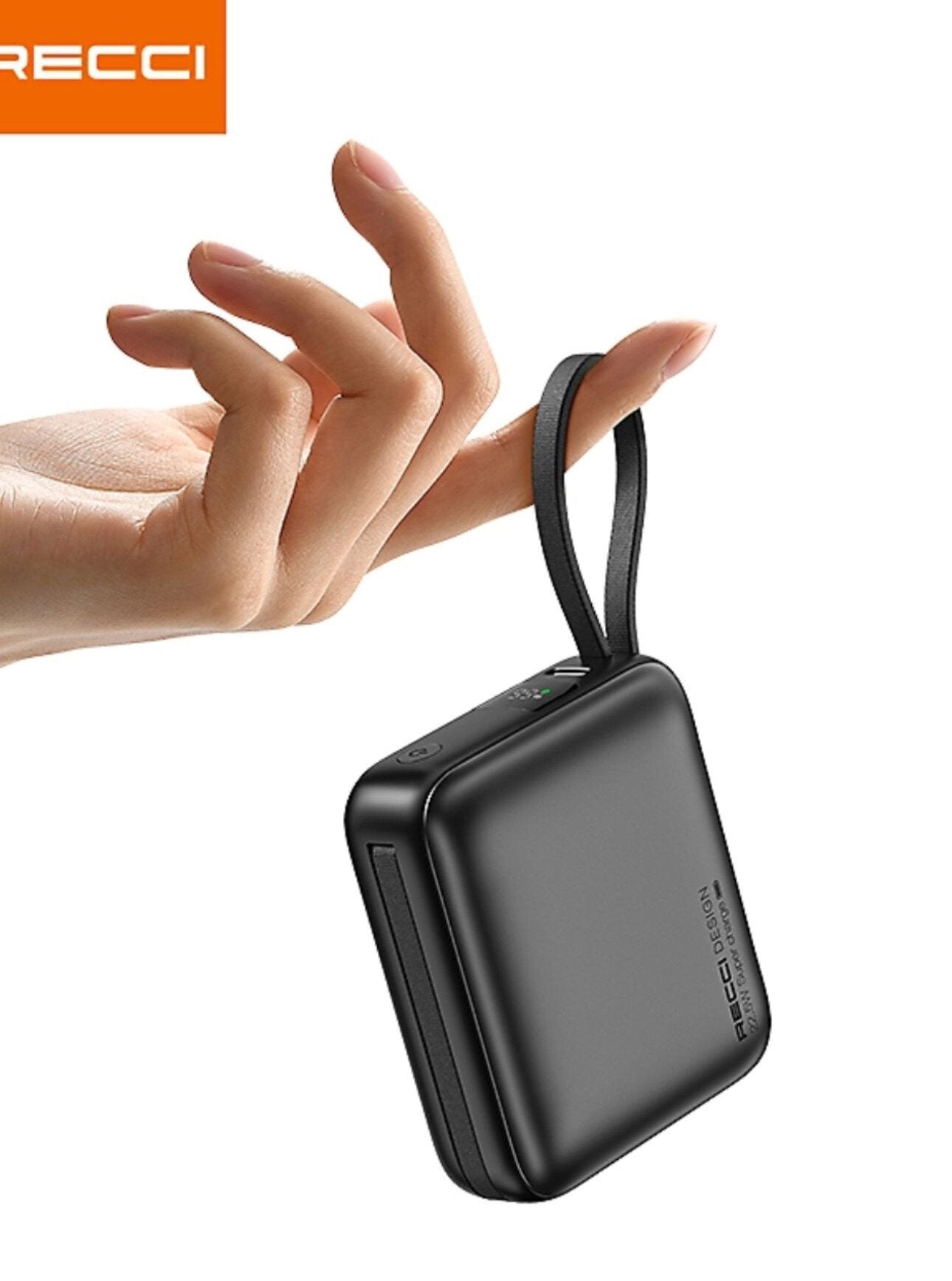 Recci Energy Block Power Bank 10000 mAh 22.5W With USB-C & Lightning Cable RPB-P62