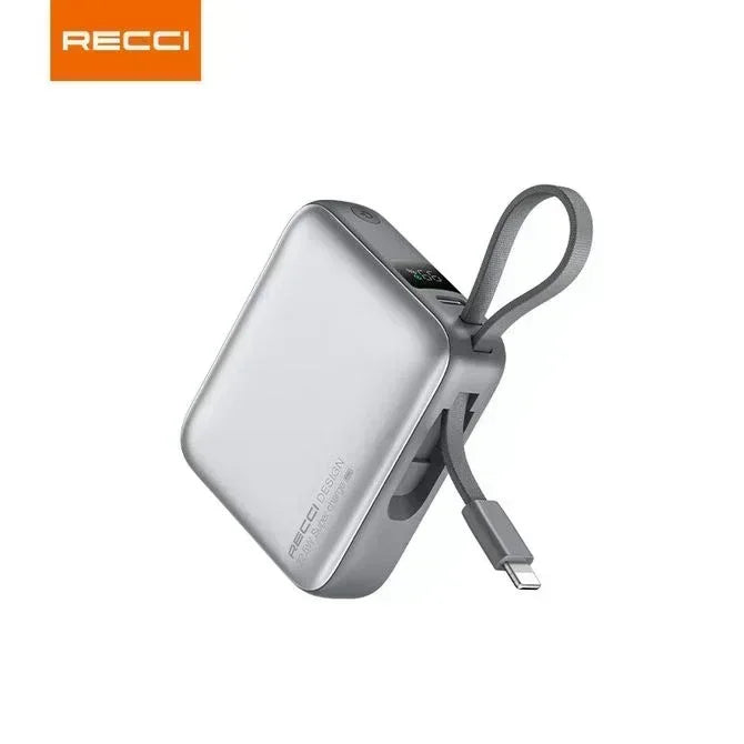 Recci Energy Block Power Bank 10000 mAh 22.5W With USB-C & Lightning Cable RPB-P62 - Three