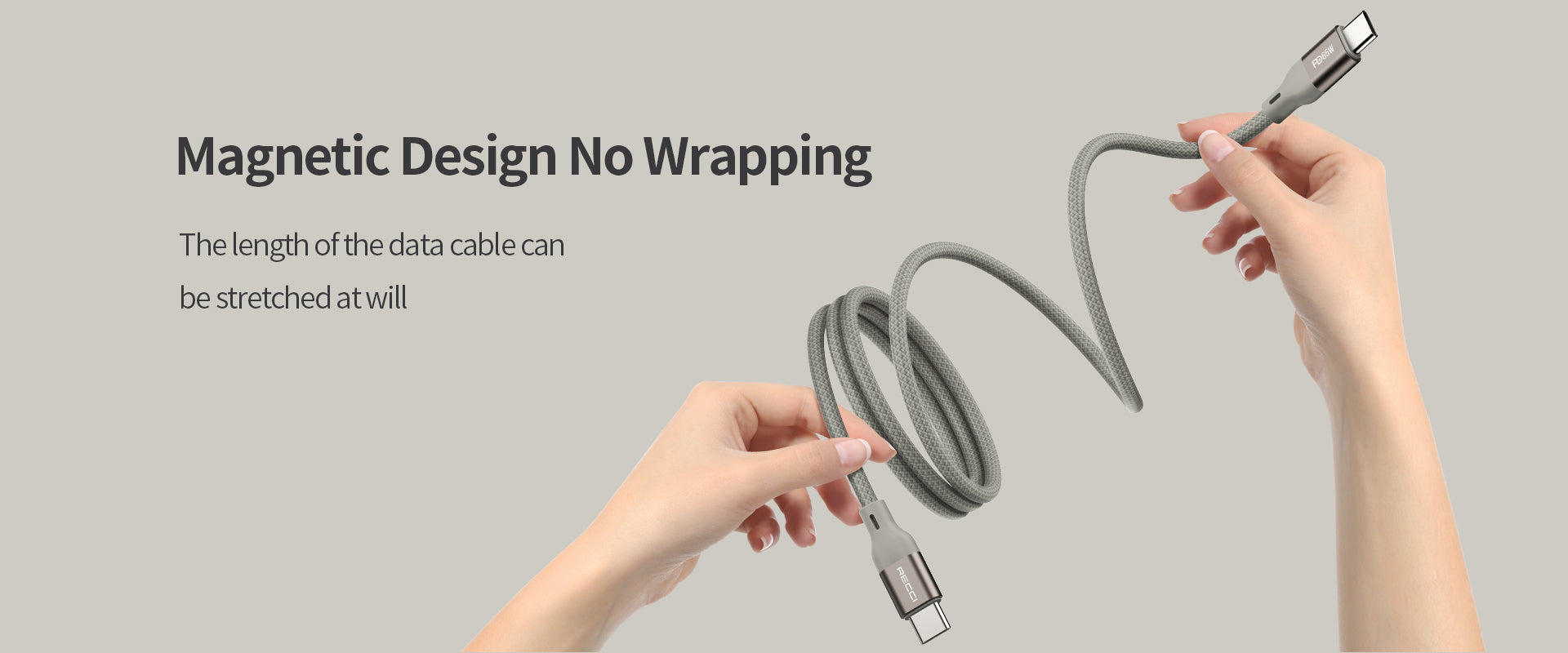 Recci Fast Charging Magnetic Cable PD 65W Type-C RS23CC