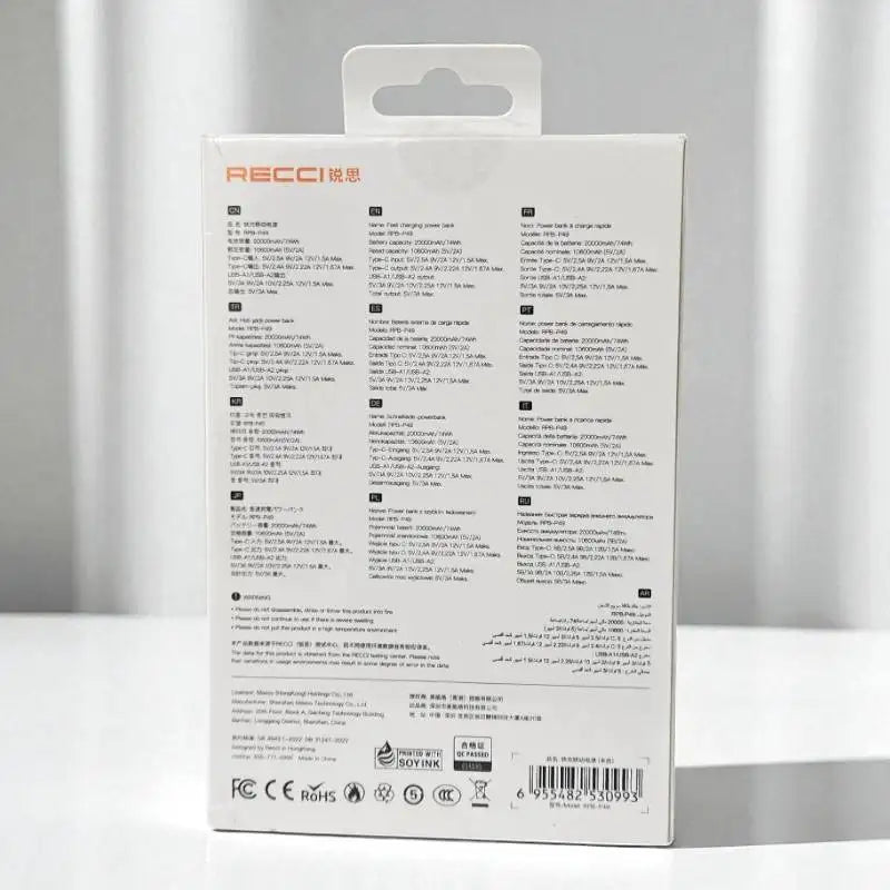 Recci Fast Charging PowerBank 20000mAH 22.5W RPB-P49