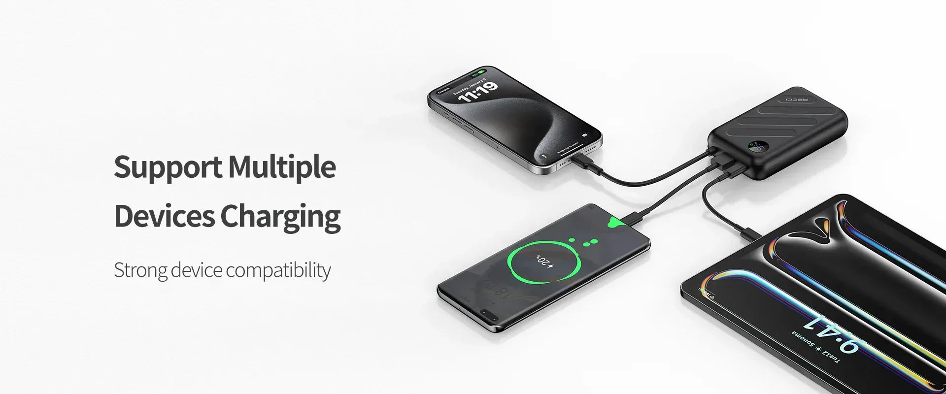 Recci Fast Charging Power Bank Cruise Series 10000mAh RPB-P19 - Three