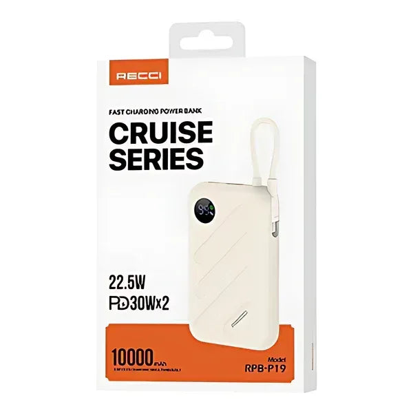 Recci Fast Charging Power Bank Cruise Series 10000mAh RPB-P19 - Three