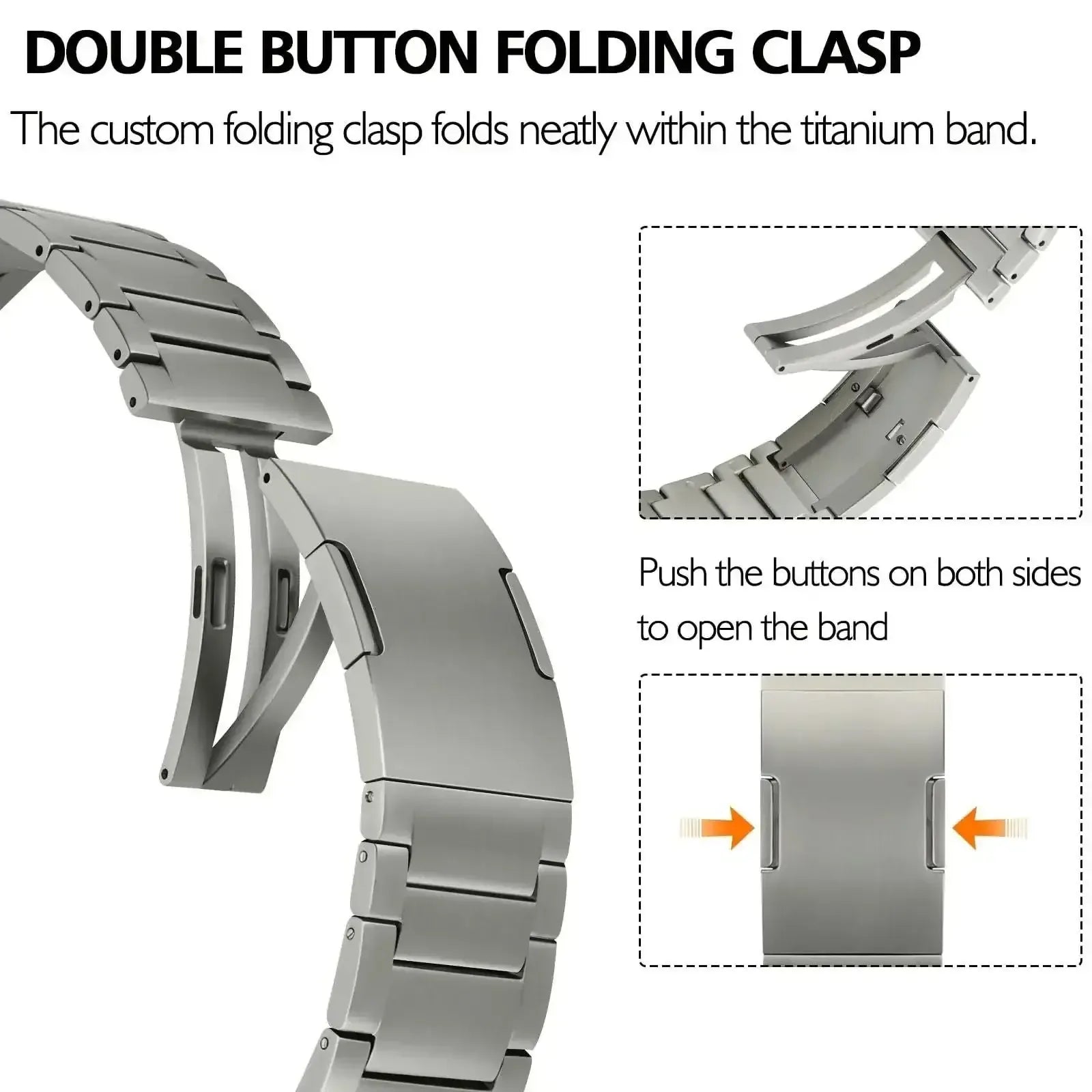 Recci H Steel Watch Band For Apple Watch - Three