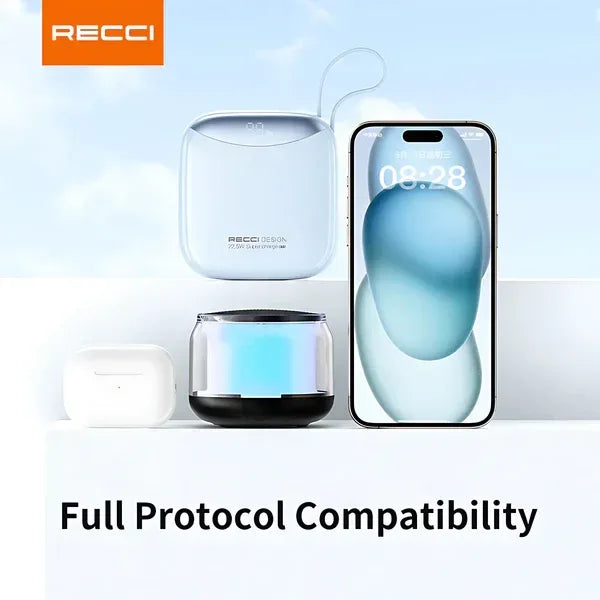 Recci High Power Fast Charging Power Bank 10000mAh with Dual Cable RPB-P46 - Three