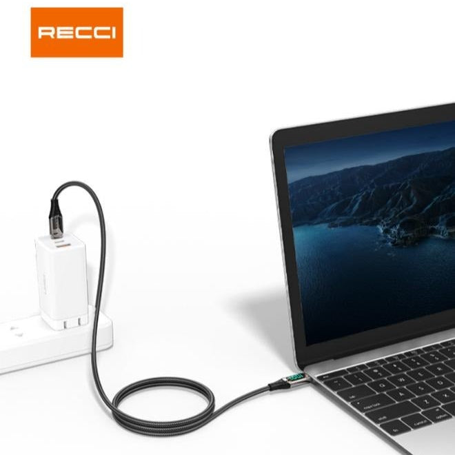 Recci Led Type-C to Type-C 150cm Data Cable PD 100w RTC-P21CC