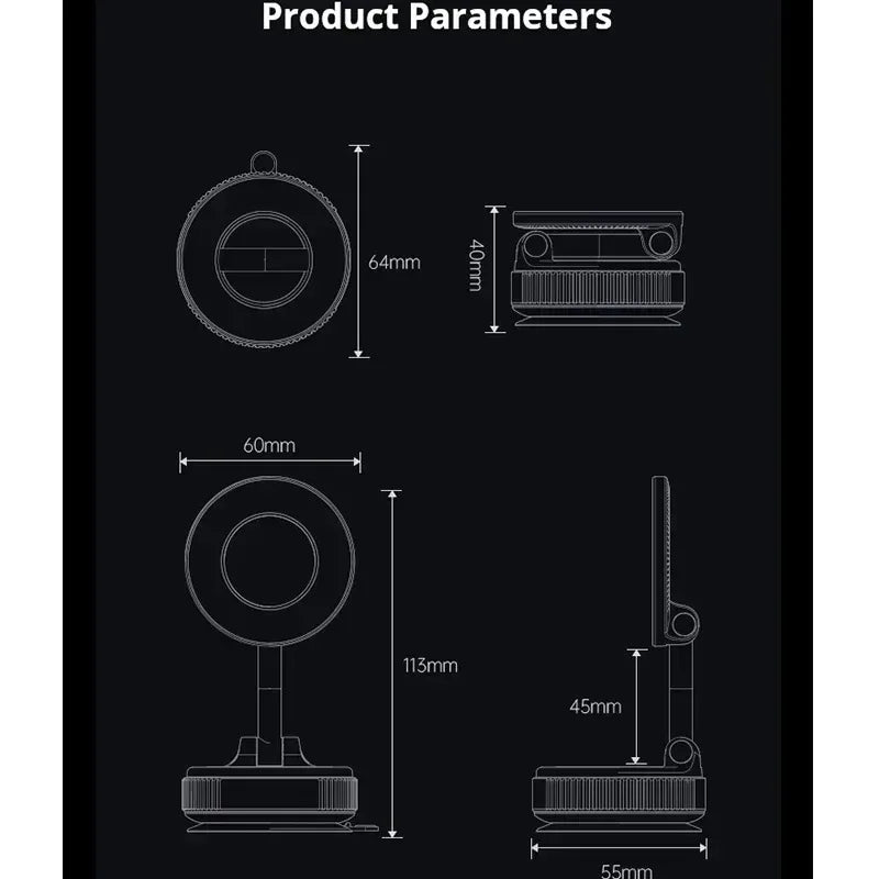 Recci Magnetic Vacuum Suction Phone Holder RZ03 - Three
