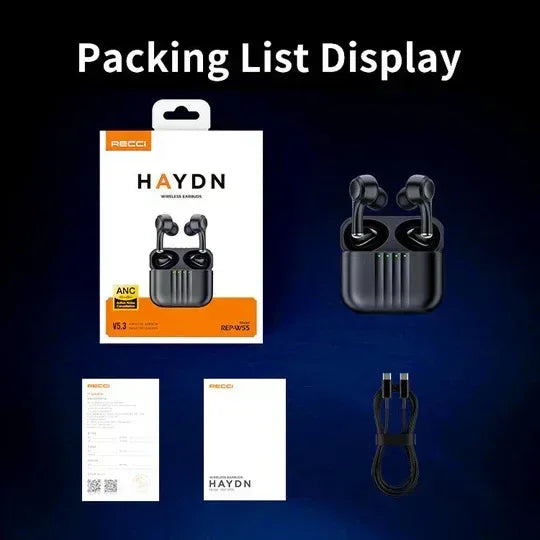 Recci Noise Cancelling Wireless Bluetooth Earbuds REP-W55 - Three