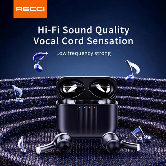 Recci Noise Cancelling Wireless Bluetooth Earbuds REP-W55