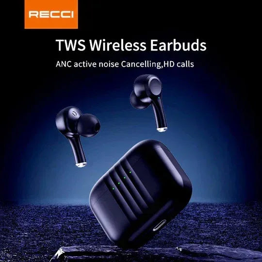 Recci Noise Cancelling Wireless Bluetooth Earbuds REP-W55 - Three