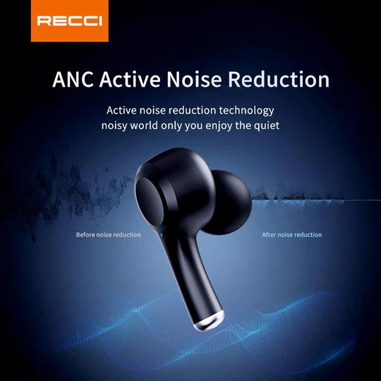 Recci Noise Cancelling Wireless Bluetooth Earbuds REP-W55