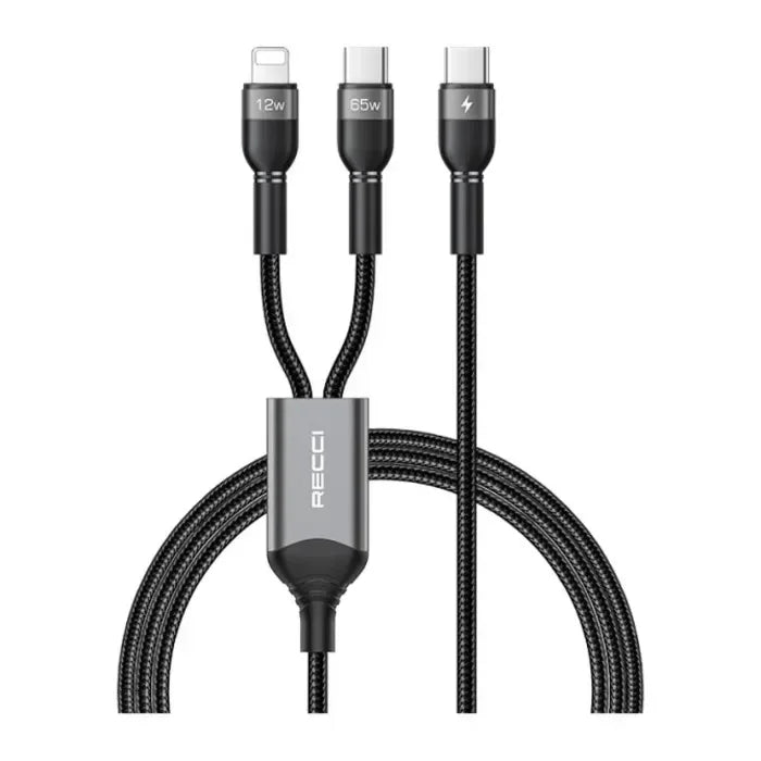 Recci Skyline PD 65W 2-in-1 Type-C & Lighting Cable RTC-T16 - Three