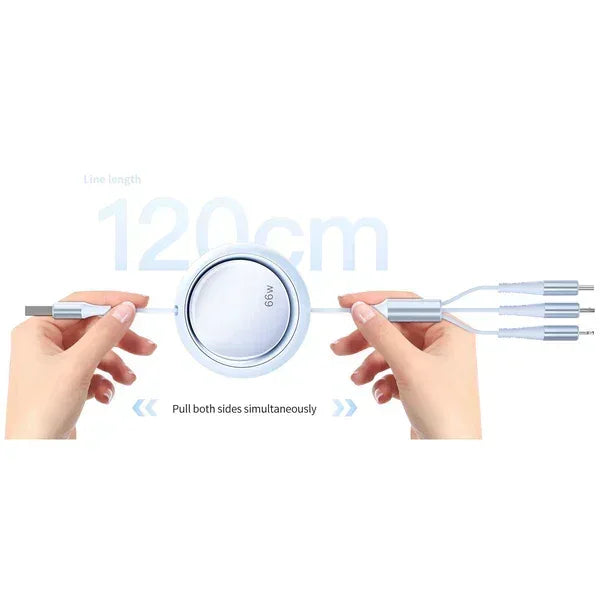Recci Super Fast Charging 3 in 1 Telescopic Data Cable RS26T - Three