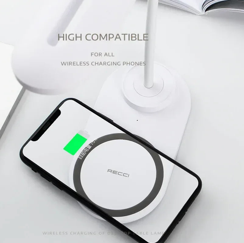 Recci Wireless Charging Desktop Lamp RLS-L08 - Three