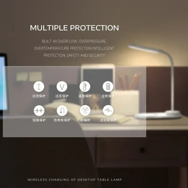 Recci Wireless Charging Desktop Lamp RLS-L08 - Three