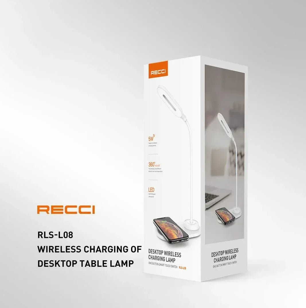 Recci Wireless Charging Desktop Lamp RLS-L08 - Three