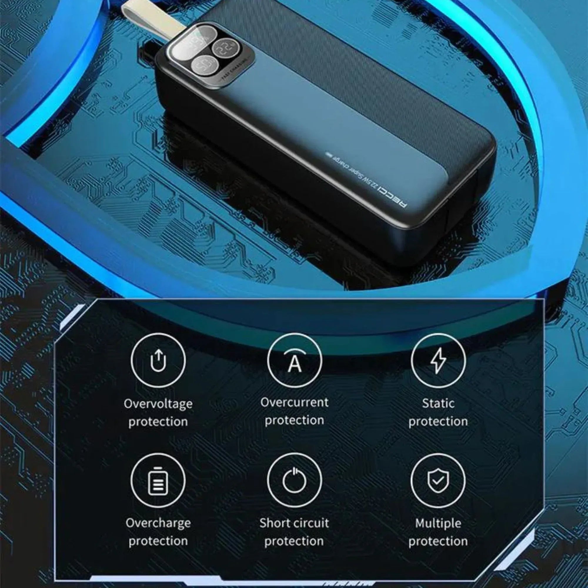 Recci PD 20W + 22.5W 30000mAh Power Bank RPB-P38 - Three