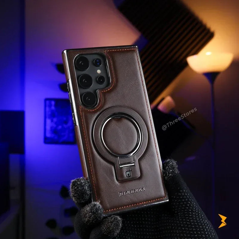 Rimbmax Leather Stand Magsafe Case Samsung S24 Ultra - Three