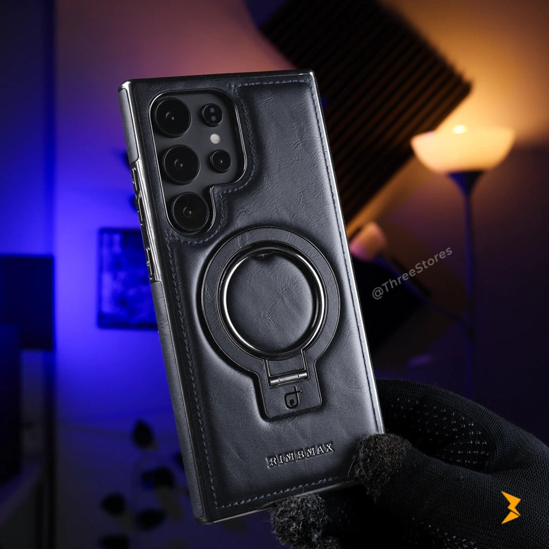 Rimbmax Leather Stand Magsafe Case Samsung S25 Ultra