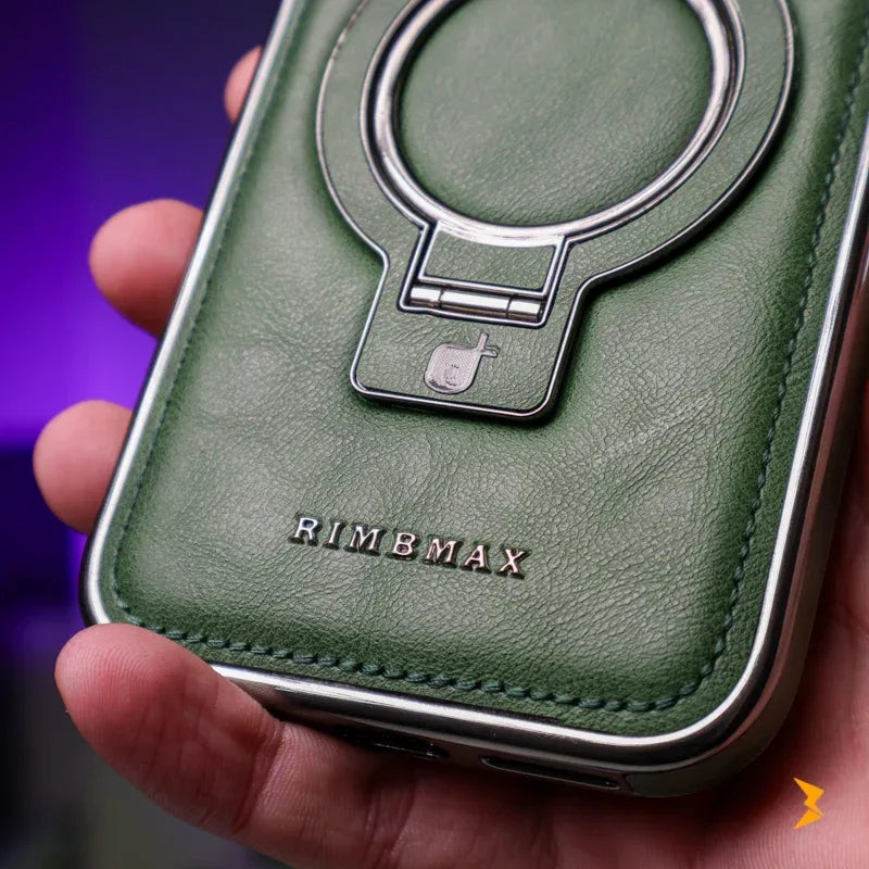 Rimbmax Leather Stand Magsafe Case iPhone 17 Pro Max - Three