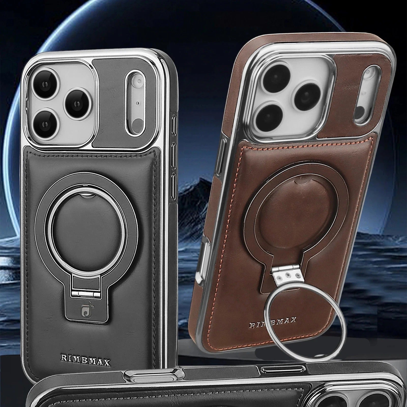 Rimbmax Leather Stand Magsafe Case iPhone 17 Pro Max