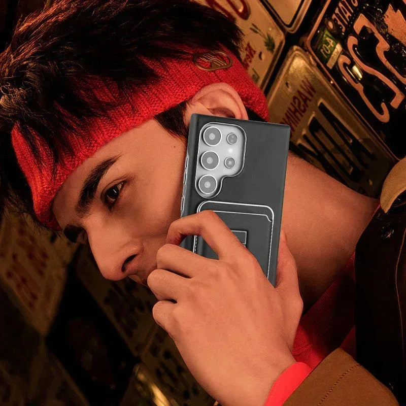 Rimbmax Magnetic Card Holder Leather Case Samsung S25 Ultra - Three