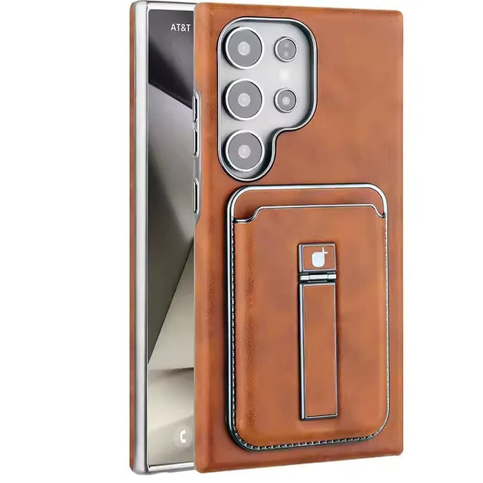 Rimbmax Magnetic Card Holder Leather Case Samsung S24 Ultra