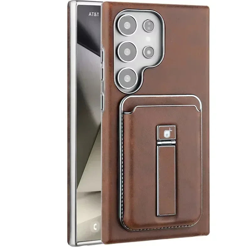 Rimbmax Magnetic Card Holder Leather Case Samsung S25 Ultra - Three