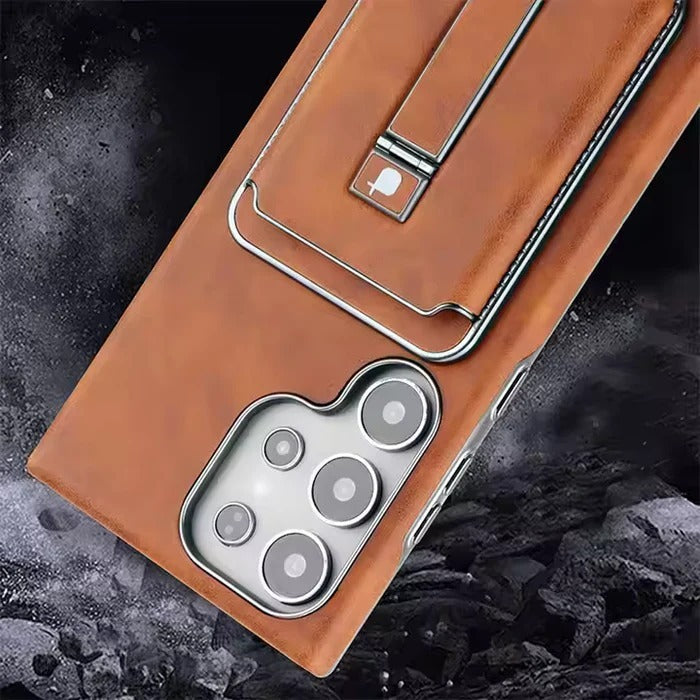 Rimbmax Magnetic Card Holder Leather Case Samsung S24 Ultra