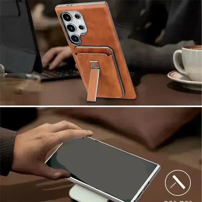 Rimbmax Magnetic Card Holder Leather Case Samsung S25 Ultra - Three