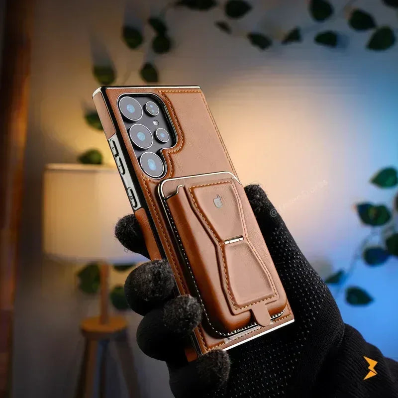 Rimbmax Vogue Magnetic Card Holder Leather Case Samsung S25 Ultra - Three