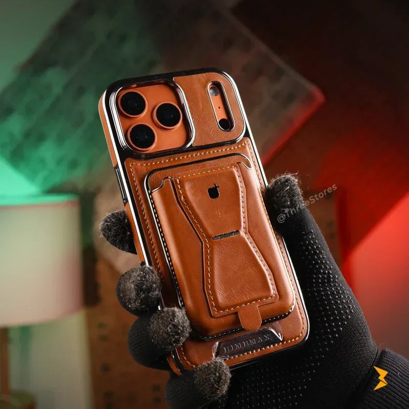 Rimbmax Vogue Magnetic Card Holder Leather Case iPhone 17 Pro Max - Three