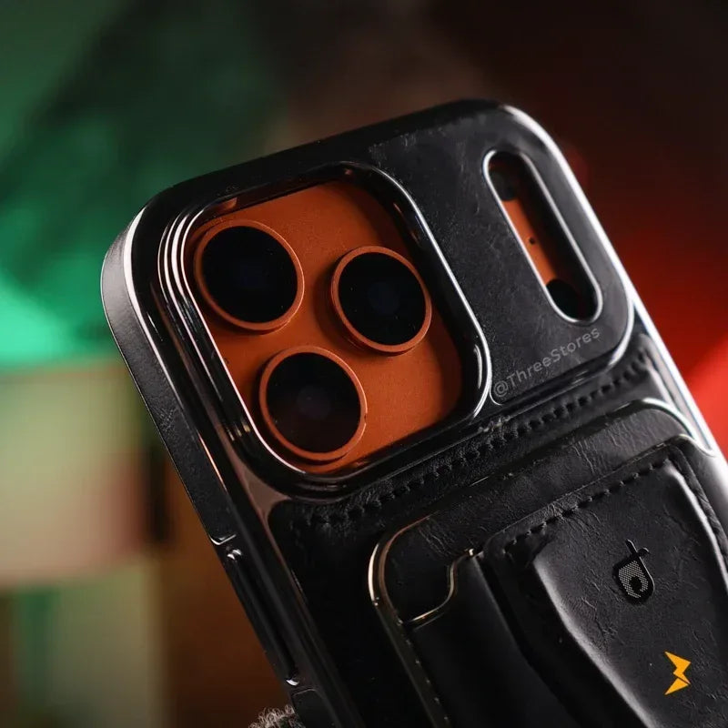 Rimbmax Vogue Magnetic Card Holder Leather Case iPhone 17 Pro Max - Three