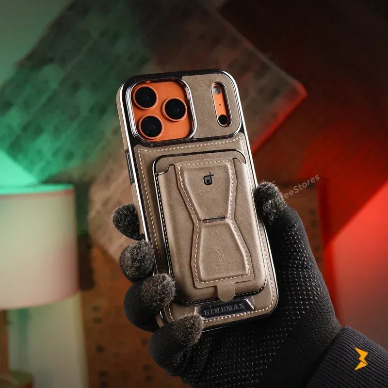 Rimbmax Vogue Magnetic Card Holder Leather Case iPhone 17 Pro Max - Three