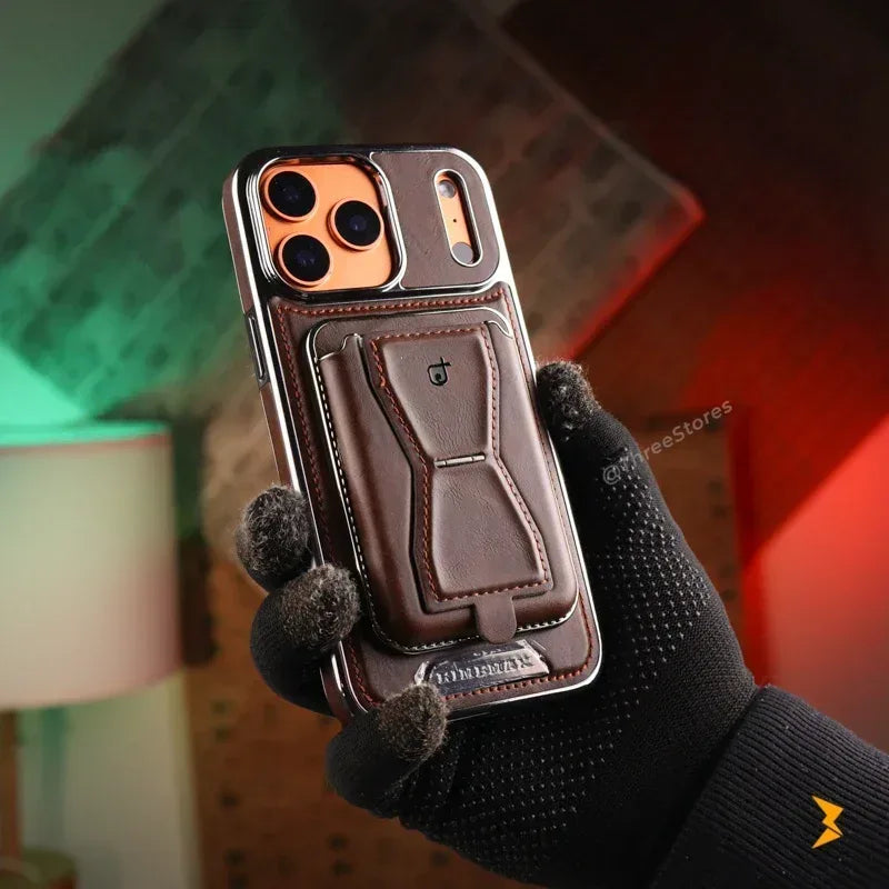 Rimbmax Vogue Magnetic Card Holder Leather Case iPhone 17 Pro Max - Three